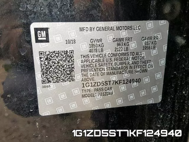 1G1ZD5ST7KF124940 фото 2