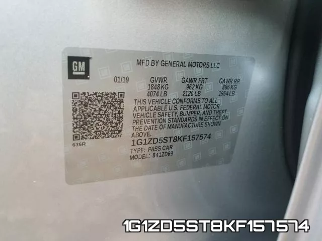 1G1ZD5ST8KF157574 фото 2