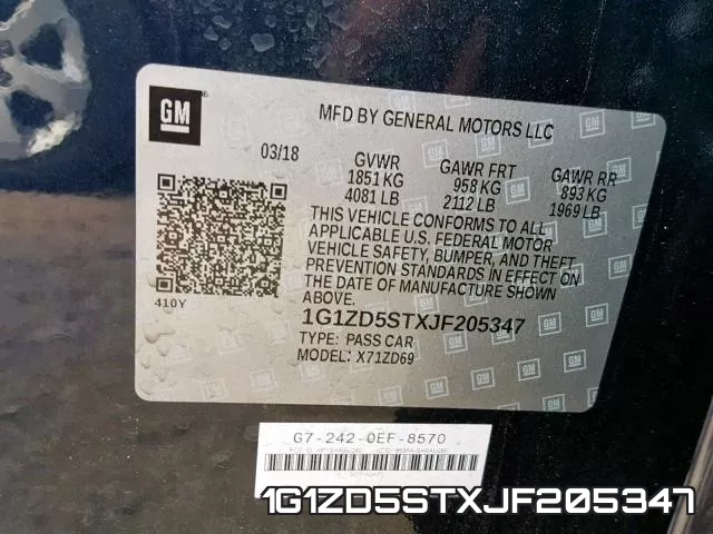 1G1ZD5STXJF205347 фото 2
