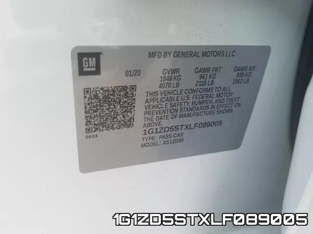 1G1ZD5STXLF089005 фото 2