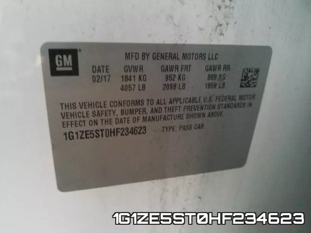 1G1ZE5ST0HF234623 фото 2
