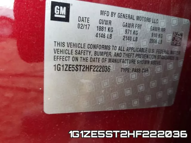 1G1ZE5ST2HF222036 фото 2