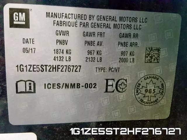 1G1ZE5ST2HF276727 фото 2