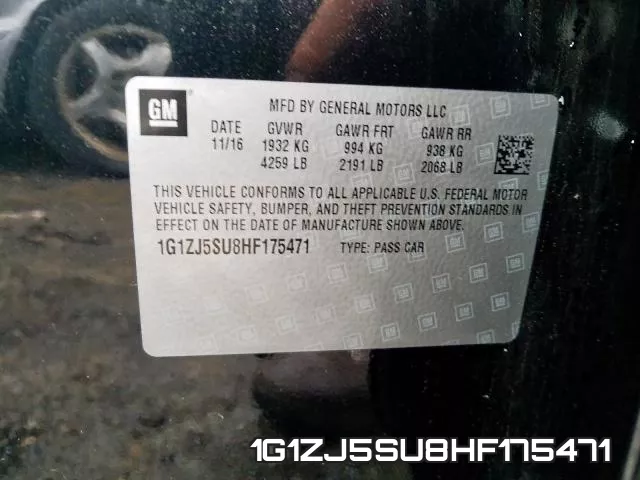1G1ZJ5SU8HF175471 фото 2