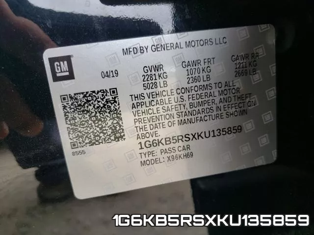 1G6KB5RSXKU135859 фото 2
