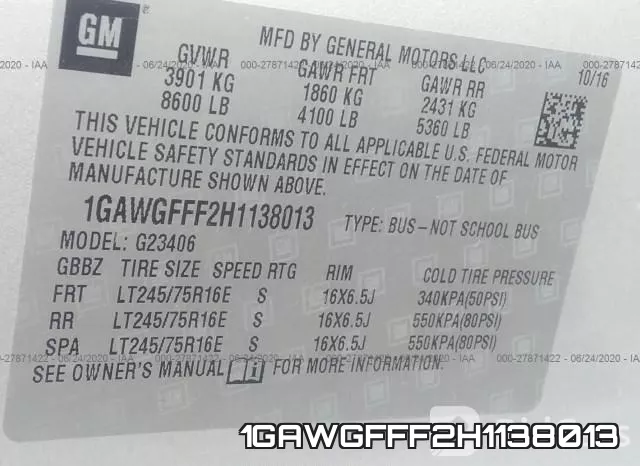 1GAWGFFF2H1138013 фото 10