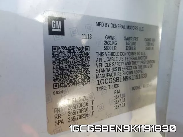 1GCGSBEN9K1191830 фото 2