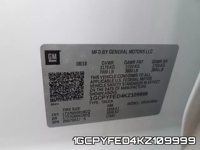 1GCPYFED4KZ109999 фото 2