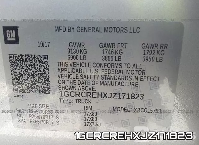 1GCRCREHXJZ171823 фото 10