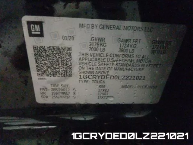 1GCRYDED0LZ221021 фото 2