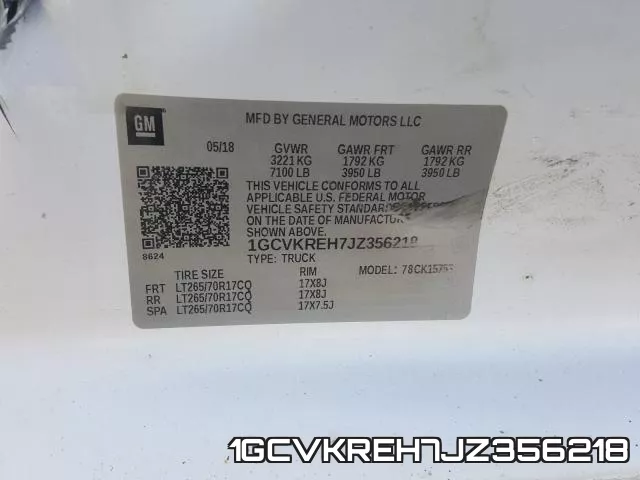 1GCVKREH7JZ356218 фото 2