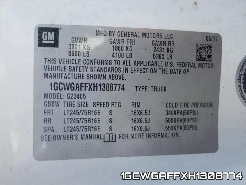 1GCWGAFFXH1308774 фото 2