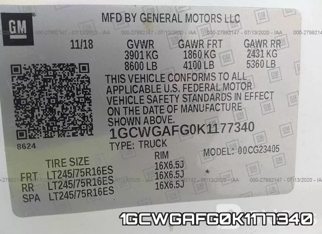 1GCWGAFG0K1177340 фото 10