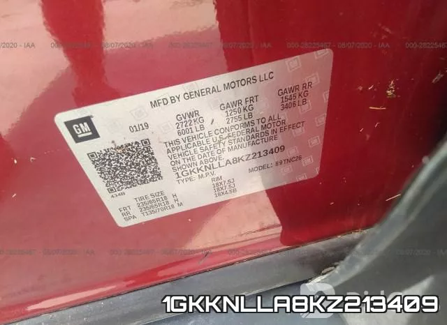 1GKKNLLA8KZ213409 фото 10