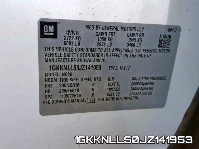 1GKKNLLS0JZ141953 фото 2