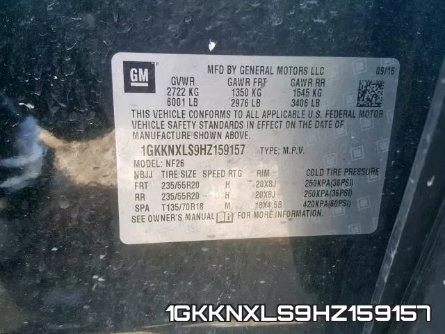 1GKKNXLS9HZ159157 фото 2