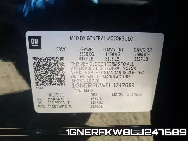 1GNERFKW8LJ247689 фото 2