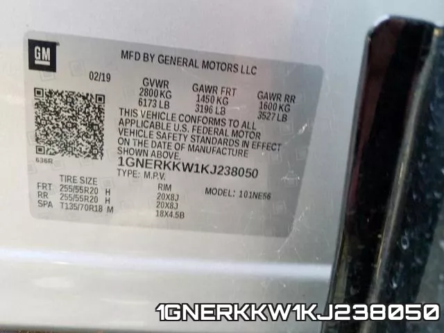 1GNERKKW1KJ238050 фото 2