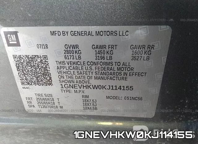 1GNEVHKW0KJ114155 фото 10