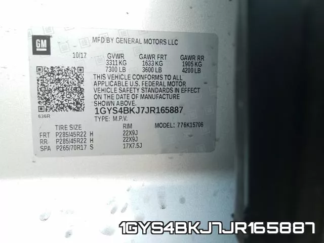 1GYS4BKJ7JR165887 фото 2