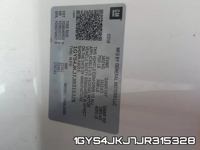 1GYS4JKJ7JR315328 фото 2