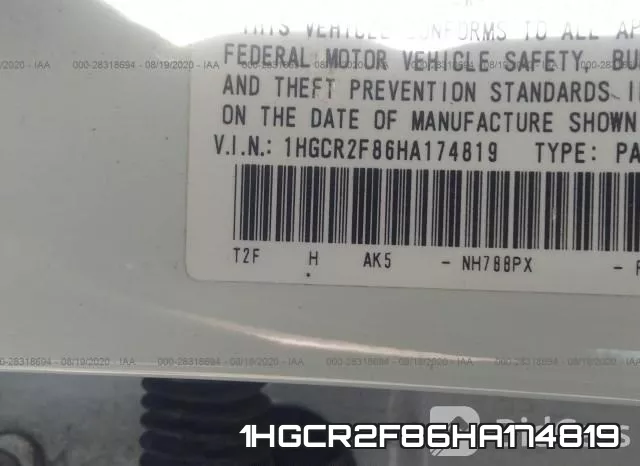 1HGCR2F86HA174819 фото 10