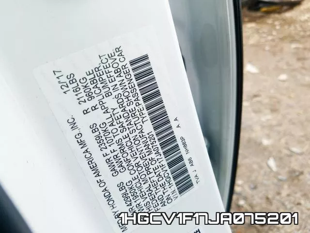 1HGCV1F17JA075201 фото 2