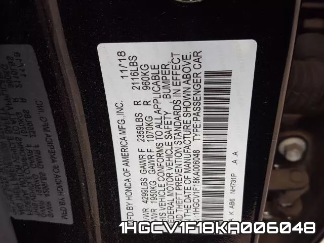 1HGCV1F18KA006048 фото 2
