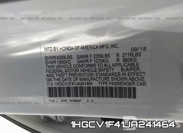 1HGCV1F41JA241464 фото 10