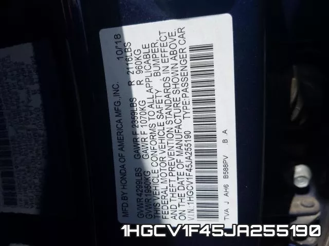 1HGCV1F45JA255190 фото 2