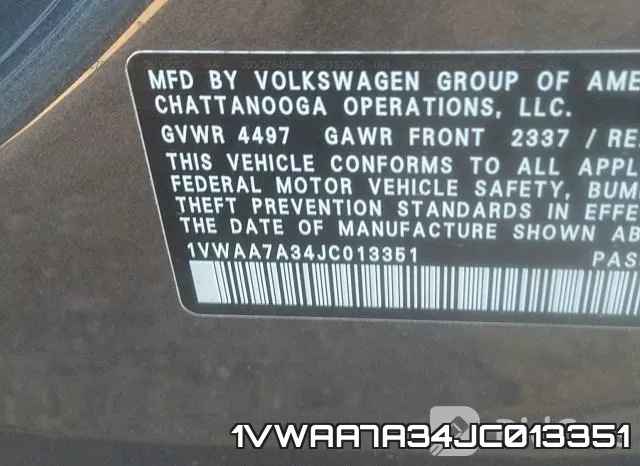 1VWAA7A34JC013351 фото 10