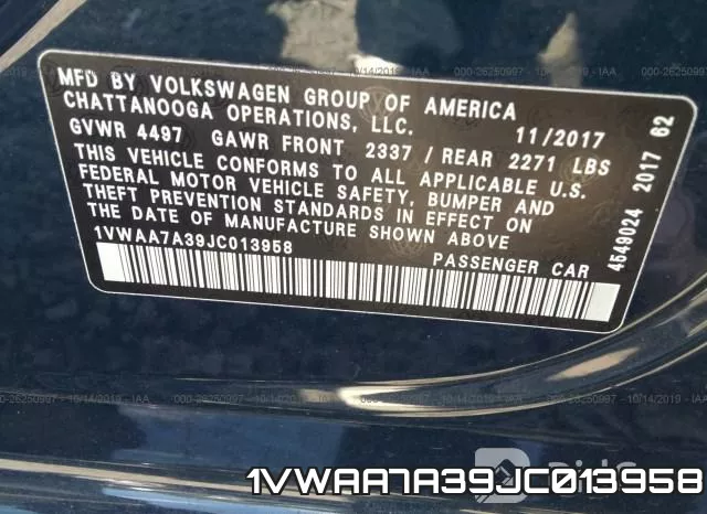 1VWAA7A39JC013958 фото 10