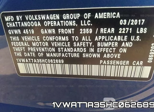 1VWAT7A35HC062689 фото 10