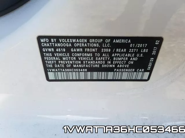 1VWAT7A36HC053466 фото 2
