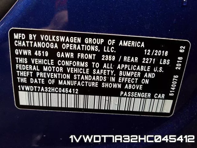 1VWDT7A32HC045412 фото 2