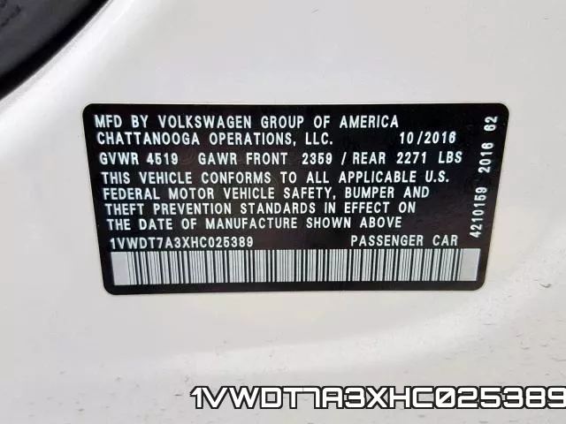 1VWDT7A3XHC025389 фото 2