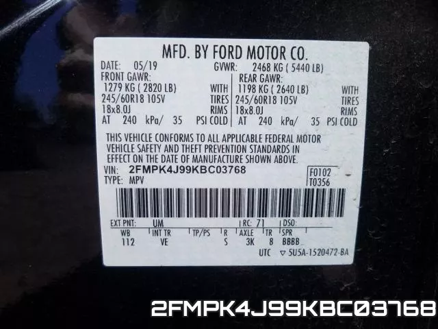2FMPK4J99KBC03768 фото 2