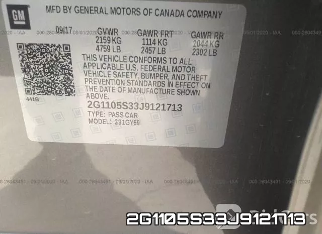 2G1105S33J9121713 фото 10