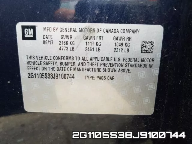 2G1105S38J9100744 фото 2