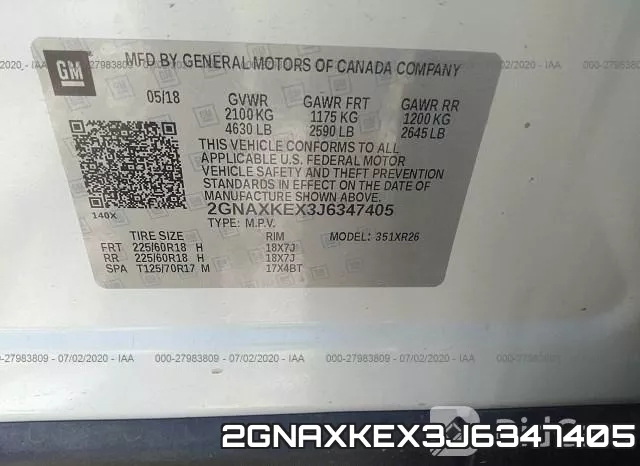 2GNAXKEX3J6347405 фото 10