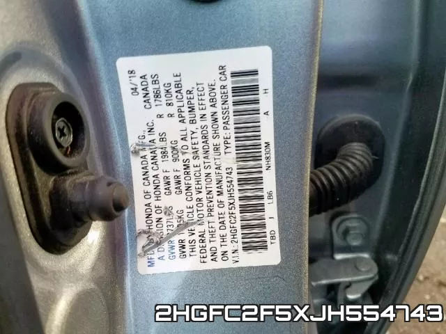 2HGFC2F5XJH554743 фото 2