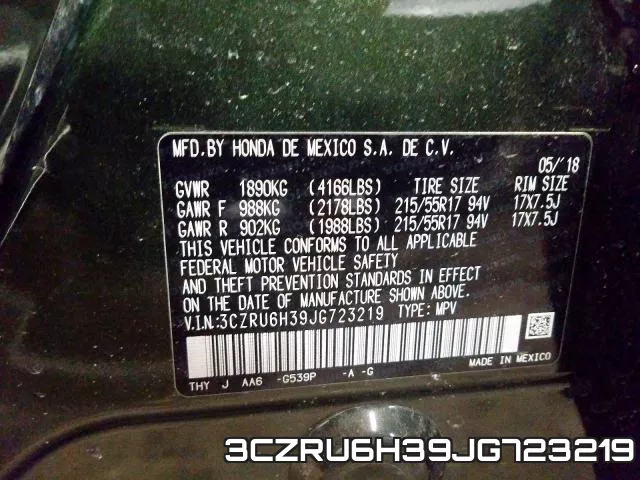 3CZRU6H39JG723219 фото 2