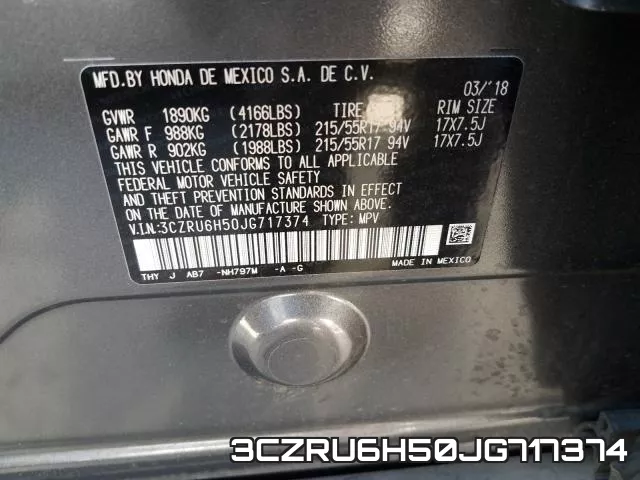 3CZRU6H50JG717374 фото 2
