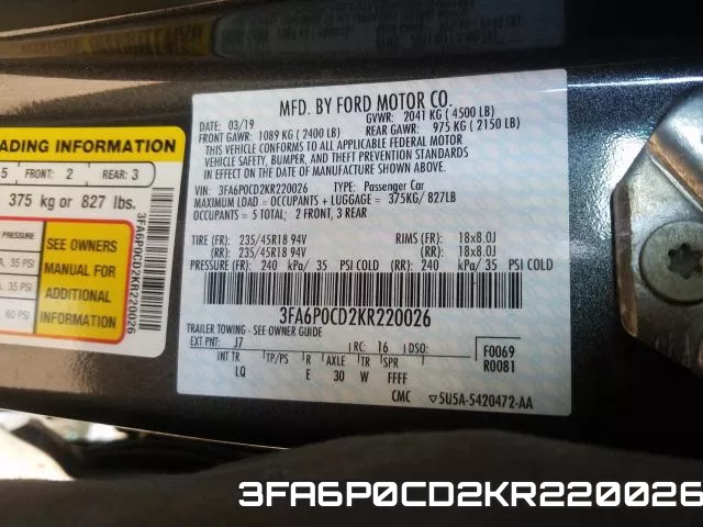 3FA6P0CD2KR220026 фото 2