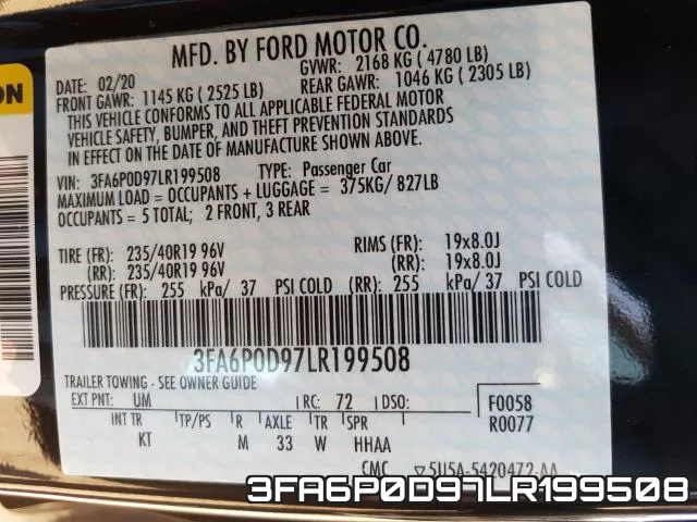 3FA6P0D97LR199508 фото 2