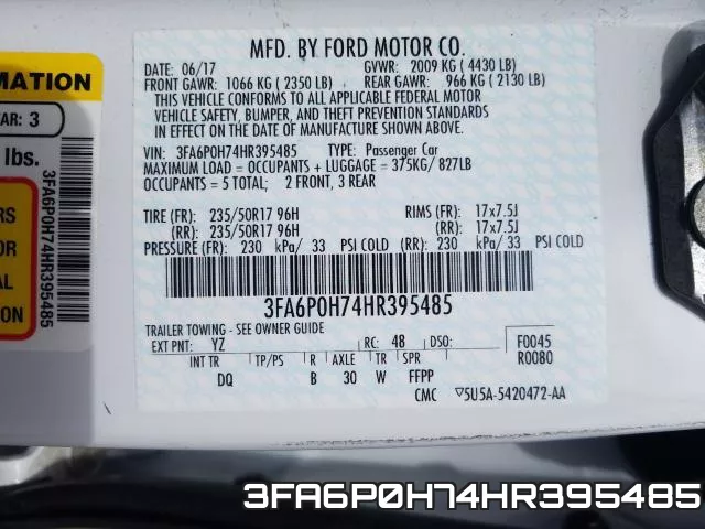 3FA6P0H74HR395485 фото 2