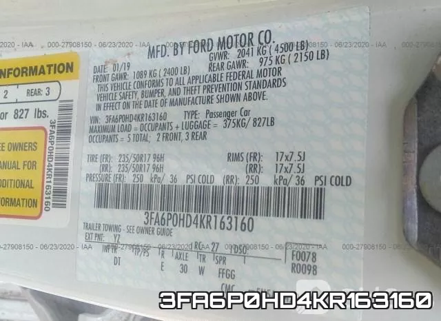 3FA6P0HD4KR163160 фото 10