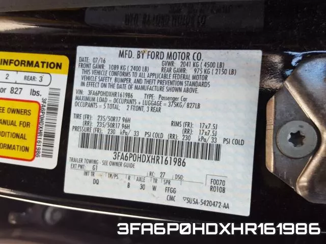 3FA6P0HDXHR161986 фото 2