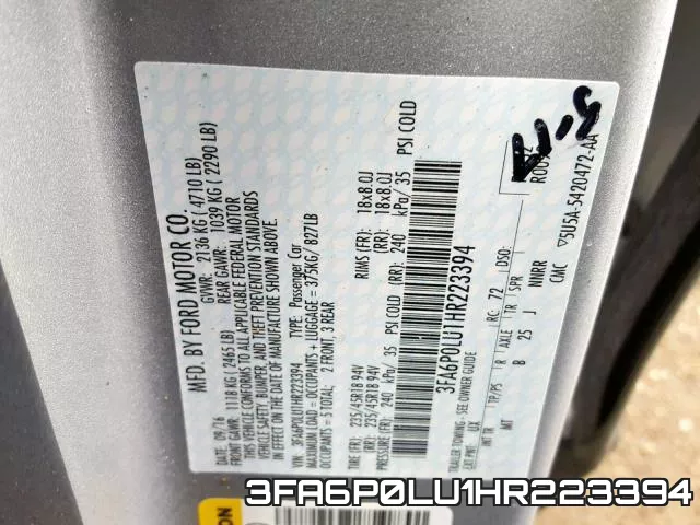 3FA6P0LU1HR223394 фото 2