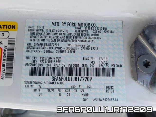 3FA6P0LU1JR172209 фото 2